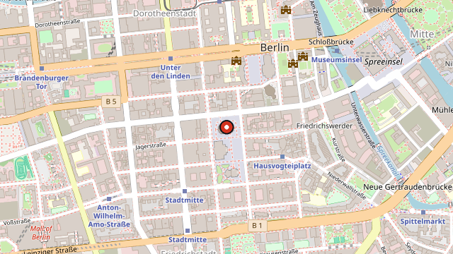 Kart som viser hvor Französischer Dom ligger i Berlin