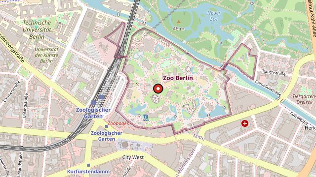 Kart som viser hvor Zoologischer Garten Berlin ligger i Berlin