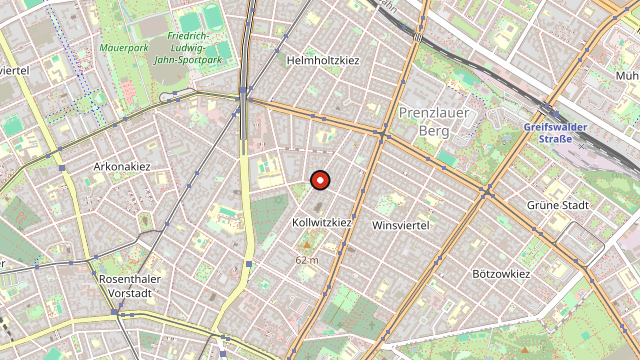Kart som viser hvor Prenzlauer Berg ligger i Berlin