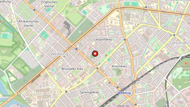 Kart som viser hvor Wedding ligger i Berlin