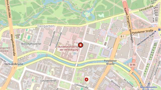 Kart som viser hvor Gedenkstätte Deutscher Widerstand ligger i Berlin
