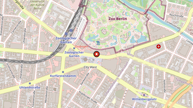 Kart som viser hvor Bikini Berlin ligger i Berlin